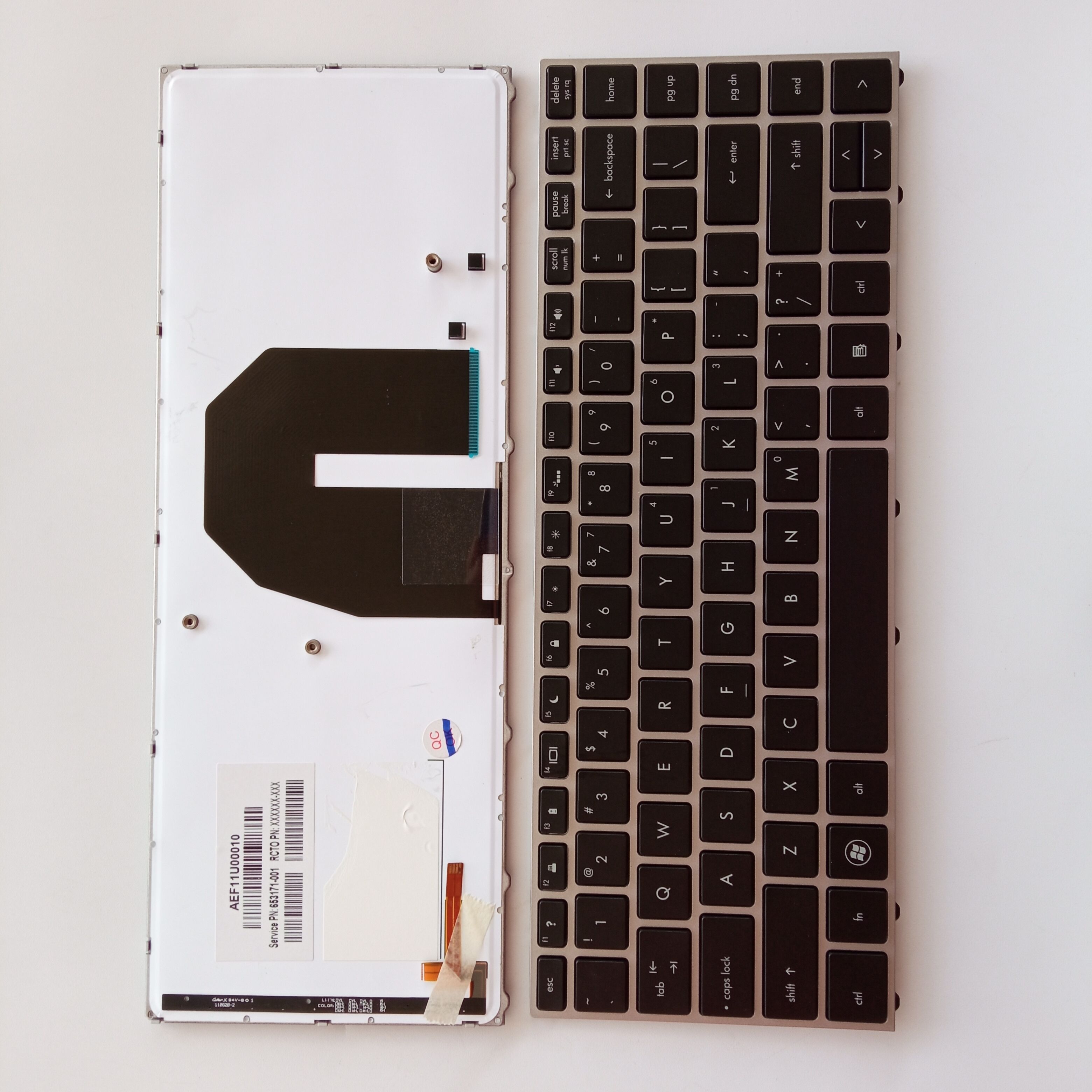Picture of New Replacement Laptop Keyboard For HP 5330M SILVER FRAME BLACK Backlit US Layout